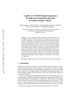 LensID: A CNN-RNN-Based Framework Towards Lens Irregularity Detection in
  Cataract Surgery Videos