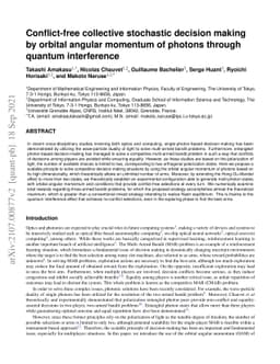 Conflict-free collective stochastic decision making by orbital angular
  momentum of photons through quantum interference