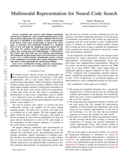 Multimodal Representation for Neural Code Search