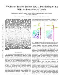 WiCluster: Passive Indoor 2D/3D Positioning using WiFi without Precise
  Labels