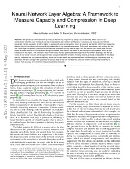 Neural Network Layer Algebra: A Framework to Measure Capacity and
  Compression in Deep Learning