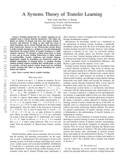 A Systems Theory of Transfer Learning