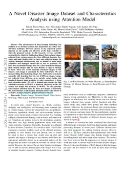A Novel Disaster Image Dataset and Characteristics Analysis using
  Attention Model