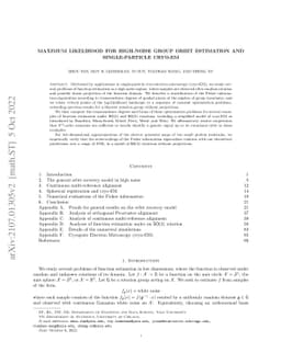 Maximum likelihood for high-noise group orbit estimation and
  single-particle cryo-EM