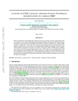 A study of CNN capacity applied to Left Venticle Segmentation in Cardiac
  MRI
