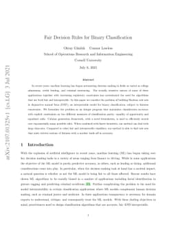 Fair Decision Rules for Binary Classification