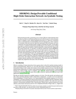 SHORING: Design Provable Conditional High-Order Interaction Network via
  Symbolic Testing
