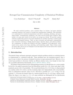 Average-Case Communication Complexity of Statistical Problems