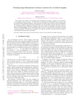 Cleaning large-dimensional covariance matrices for correlated samples