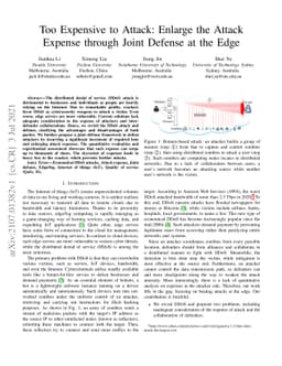 Too Expensive to Attack: Enlarge the Attack Expense through Joint
  Defense at the Edge