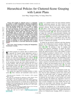 Hierarchical Policies for Cluttered-Scene Grasping with Latent Plans
