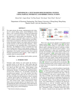 EditSpeech: A Text Based Speech Editing System Using Partial Inference
  and Bidirectional Fusion