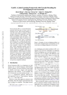 CasEE: A Joint Learning Framework with Cascade Decoding for Overlapping
  Event Extraction