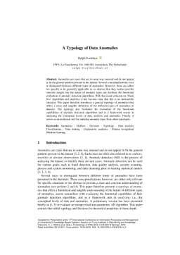 A Typology of Data Anomalies