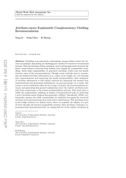 Attribute-aware Explainable Complementary Clothing Recommendation