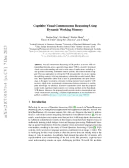 Cognitive Visual Commonsense Reasoning Using Dynamic Working Memory