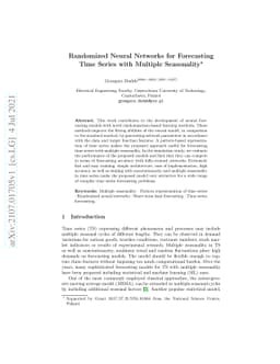 Randomized Neural Networks for Forecasting Time Series with Multiple
  Seasonality