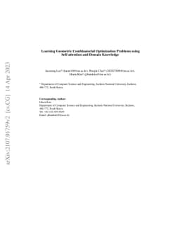 Learning Geometric Combinatorial Optimization Problems using
  Self-attention and Domain Knowledge