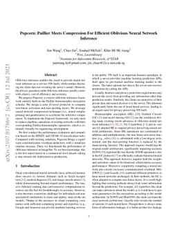 Popcorn: Paillier Meets Compression For Efficient Oblivious Neural
  Network Inference