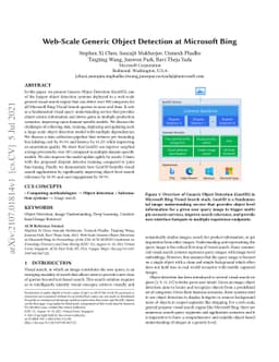 Web-Scale Generic Object Detection at Microsoft Bing