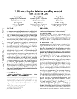 ARM-Net: Adaptive Relation Modeling Network for Structured Data