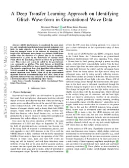 A Deep Transfer Learning Approach on Identifying Glitch Wave-form in
  Gravitational Wave Data