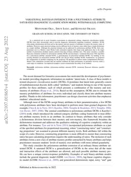 Variational Bayesian Inference for a Polytomous-Attribute Saturated
  Diagnostic Classification Model with Parallel Computing