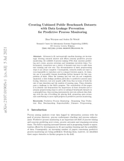 Creating Unbiased Public Benchmark Datasets with Data Leakage Prevention
  for Predictive Process Monitoring