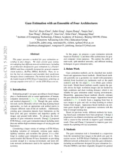 Gaze Estimation with an Ensemble of Four Architectures