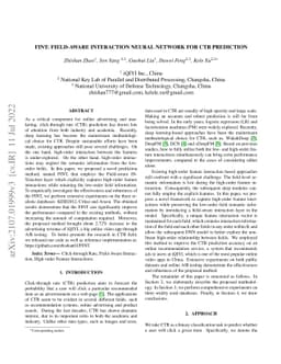 FINT: Field-aware INTeraction Neural Network For CTR Prediction