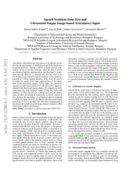Speech Synthesis from Text and Ultrasound Tongue Image-based
  Articulatory Input