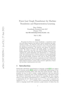 Power Law Graph Transformer for Machine Translation and Representation
  Learning