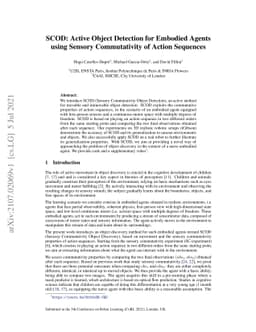 SCOD: Active Object Detection for Embodied Agents using Sensory
  Commutativity of Action Sequences