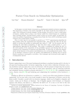 Feature Cross Search via Submodular Optimization