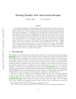 Dueling Bandits with Adversarial Sleeping