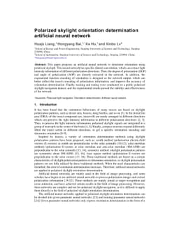 Polarized skylight orientation determination artificial neural network