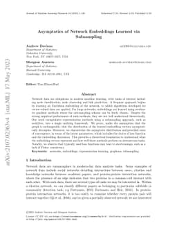 Asymptotics of Network Embeddings Learned via Subsampling