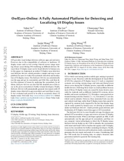OwlEyes-Online: A Fully Automated Platform for Detecting and Localizing
  UI Display Issues