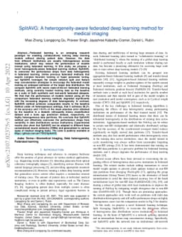 SplitAVG: A heterogeneity-aware federated deep learning method for
  medical imaging