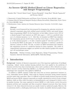 An Inverse QSAR Method Based on Linear Regression and Integer
  Programming