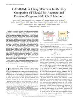 CAP-RAM: A Charge-Domain In-Memory Computing 6T-SRAM for Accurate and
  Precision-Programmable CNN Inference