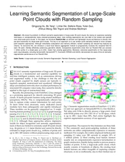 Learning Semantic Segmentation of Large-Scale Point Clouds with Random
  Sampling