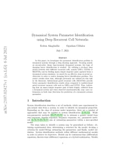 Dynamical System Parameter Identification using Deep Recurrent Cell
  Networks
