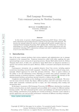 Shell Language Processing: Unix command parsing for Machine Learning