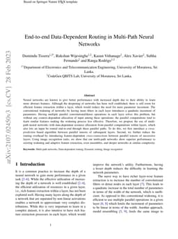End-To-End Data-Dependent Routing in Multi-Path Neural Networks