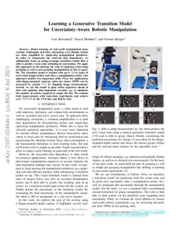 Learning a Generative Transition Model for Uncertainty-Aware Robotic
  Manipulation