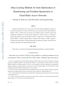 Deep Learning Methods for Joint Optimization of Beamforming and
  Fronthaul Quantization in Cloud Radio Access Networks