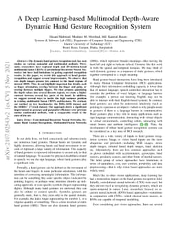 A Deep Learning-based Multimodal Depth-Aware Dynamic Hand Gesture
  Recognition System