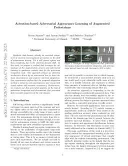 Attention-based Adversarial Appearance Learning of Augmented Pedestrians