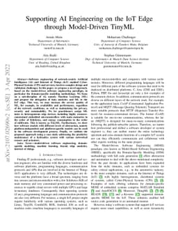 Supporting AI Engineering on the IoT Edge through Model-Driven TinyML